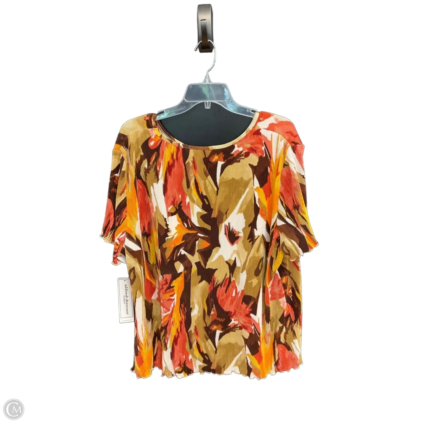 Top Short Sleeve By Alfred Dunner In Brown, Size: 2x