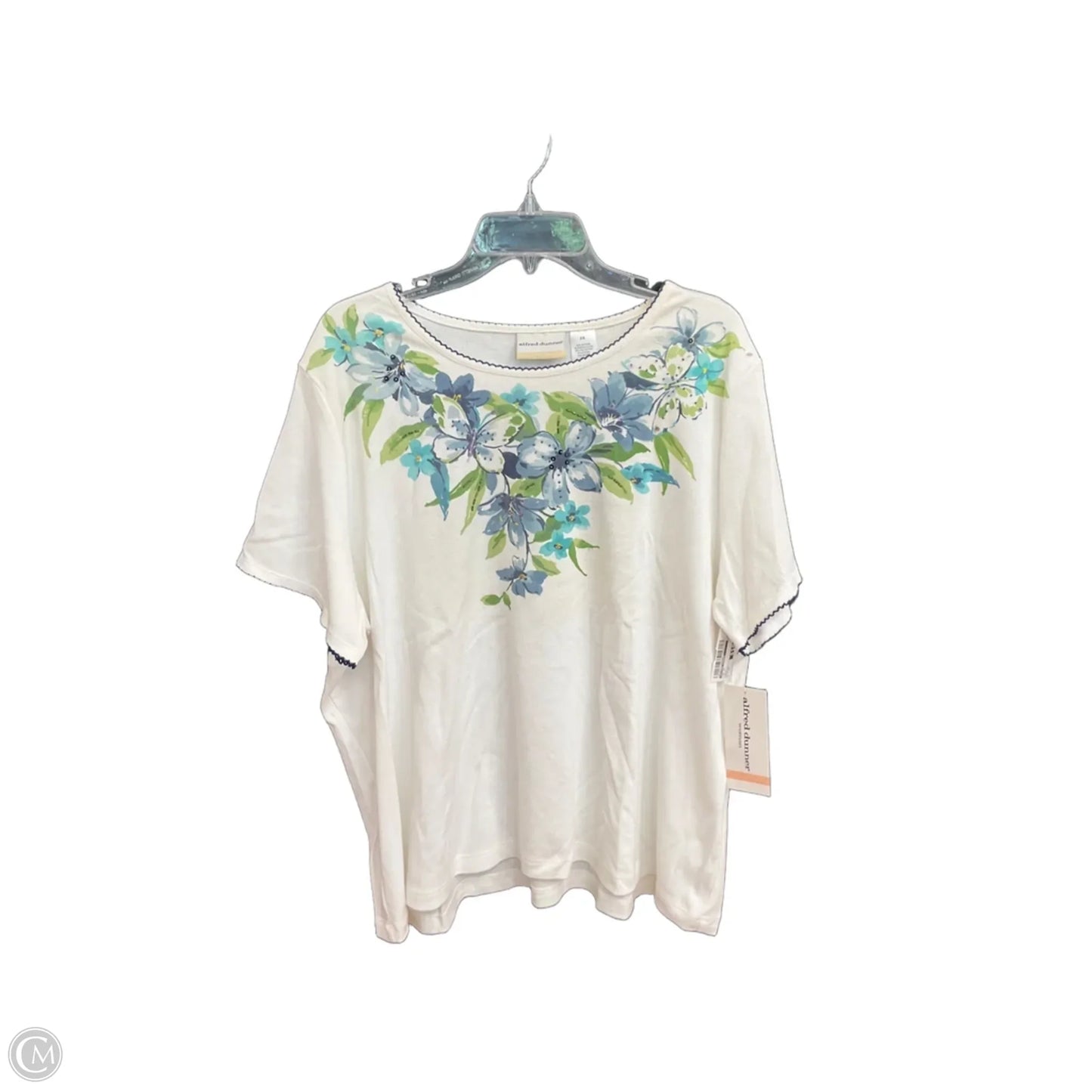 Top Short Sleeve By Alfred Dunner In White, Size: 2x