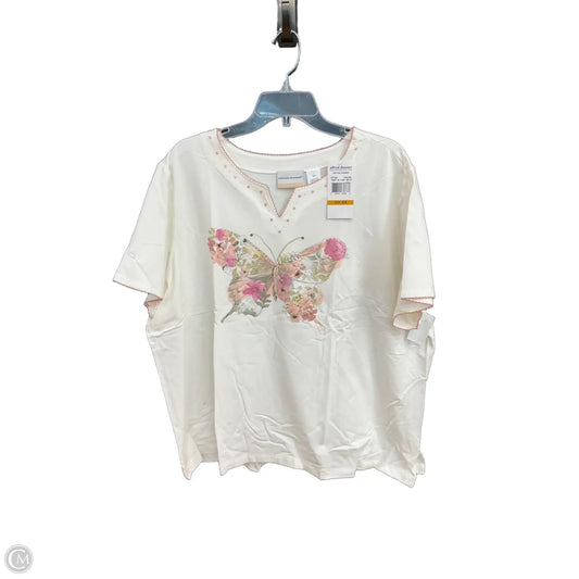 Top Short Sleeve By Alfred Dunner In White, Size: 3x