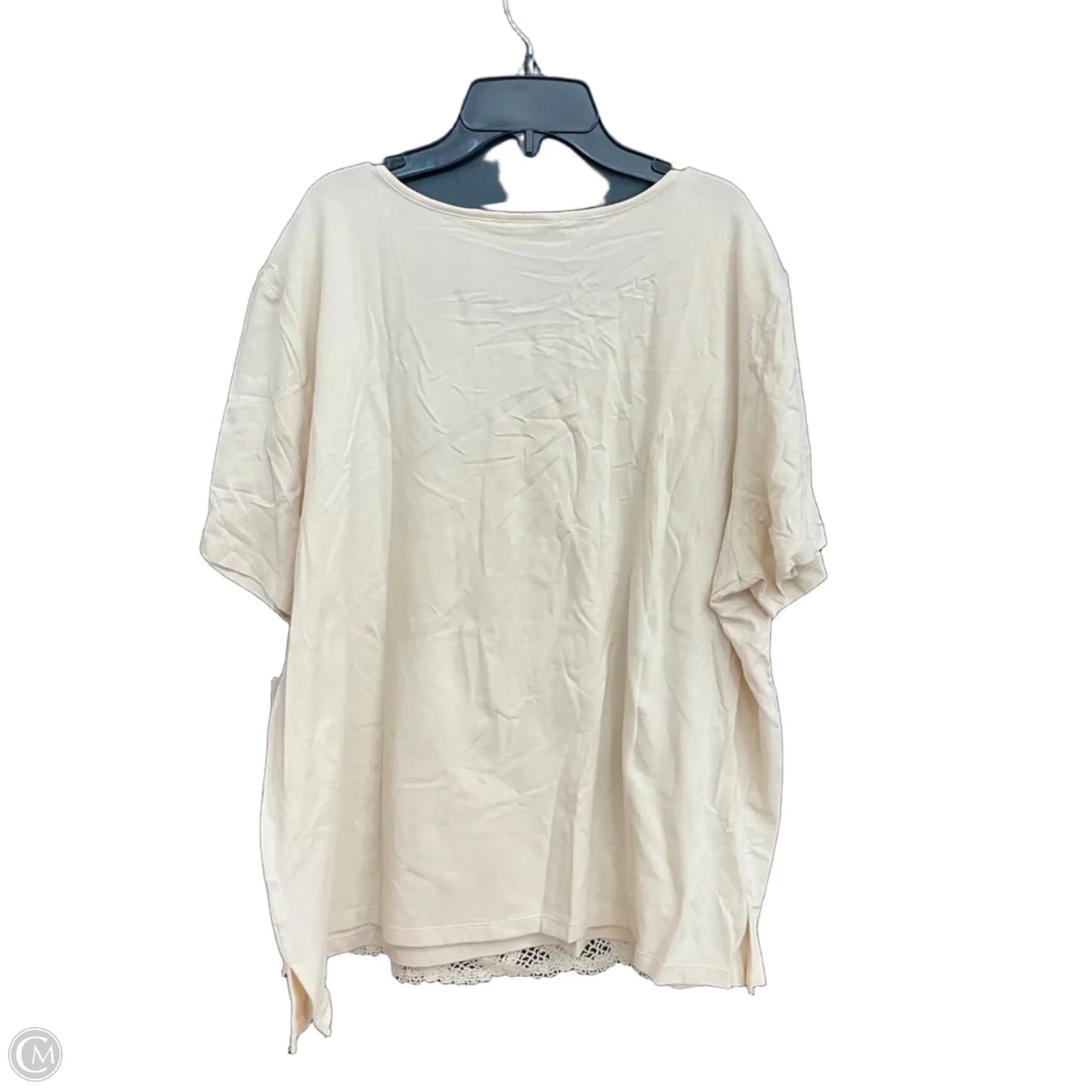 Top Short Sleeve By Alfred Dunner In Beige, Size: 2x
