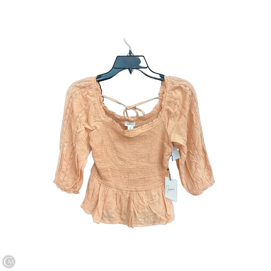 Top 3/4 Sleeve By Japna In Orange, Size: S