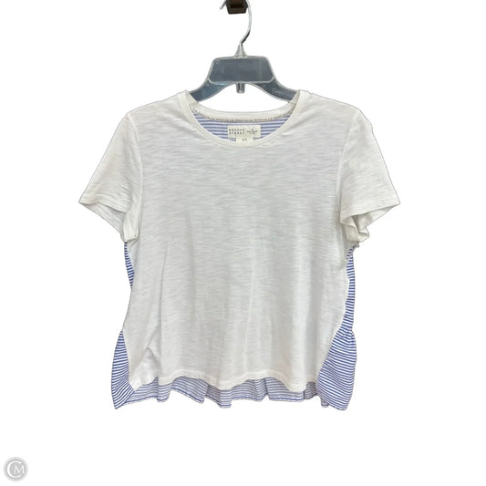 Top Short Sleeve Designer By Kate Spade In White, Size: M
