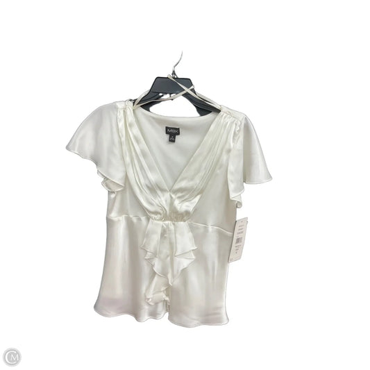 Top Short Sleeve By Msk In White, Size: M