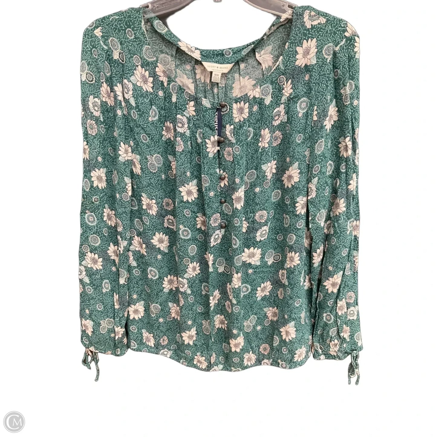 Top Long Sleeve By Lucky Brand In Green, Size: M