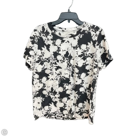 Top Short Sleeve By Loft In Black, Size: L