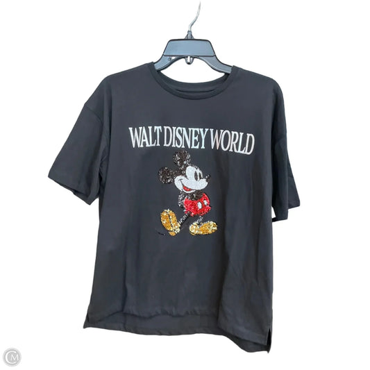Top Short Sleeve By Disney In Black, Size: S