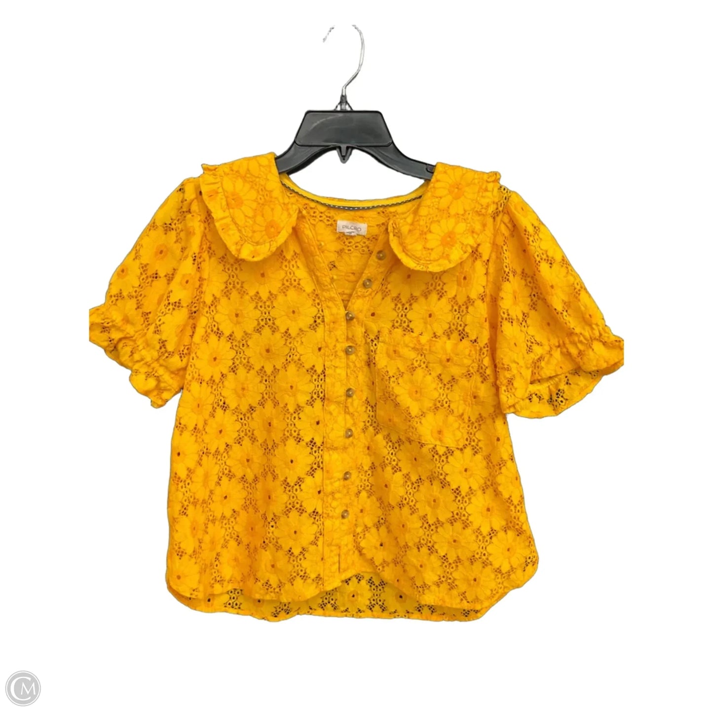 Top Short Sleeve By Pilcro In Yellow, Size: L