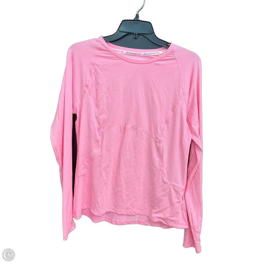 Athletic Top Long Sleeve Collar By Spyder In Pink, Size: L
