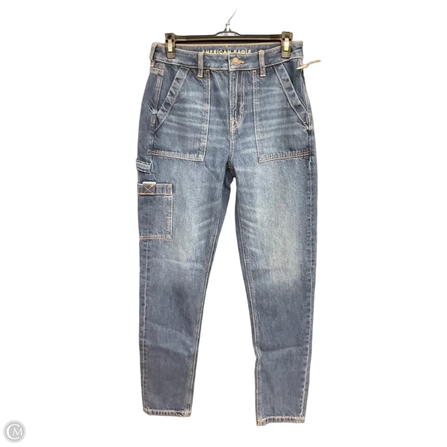 Jeans Straight By American Eagle In Blue, Size: 4l