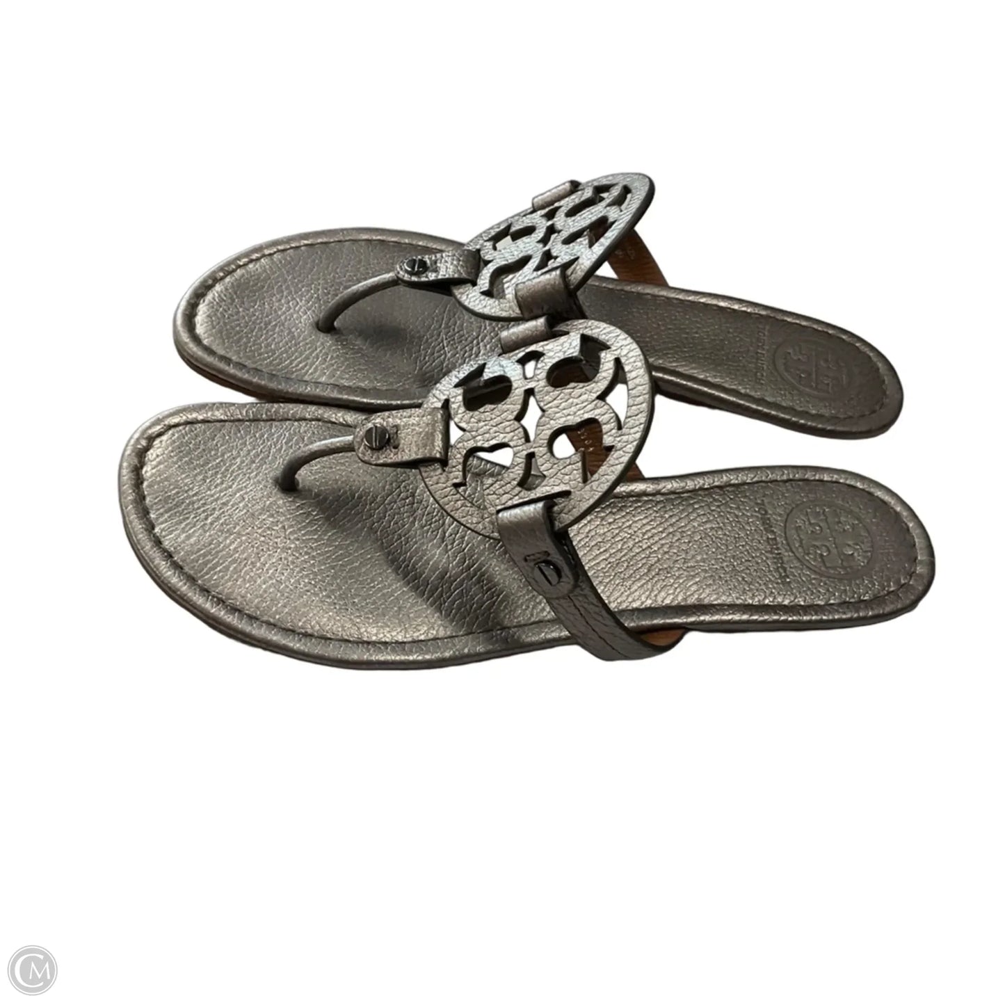 Sandals Designer By Tory Burch In Silver, Size: 9