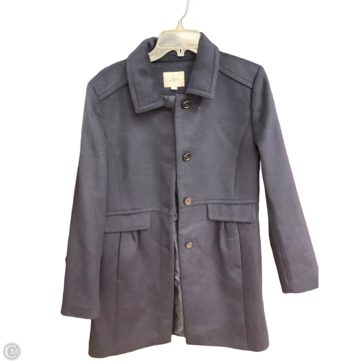 Coat Wool By Loft In Blue, Size: L