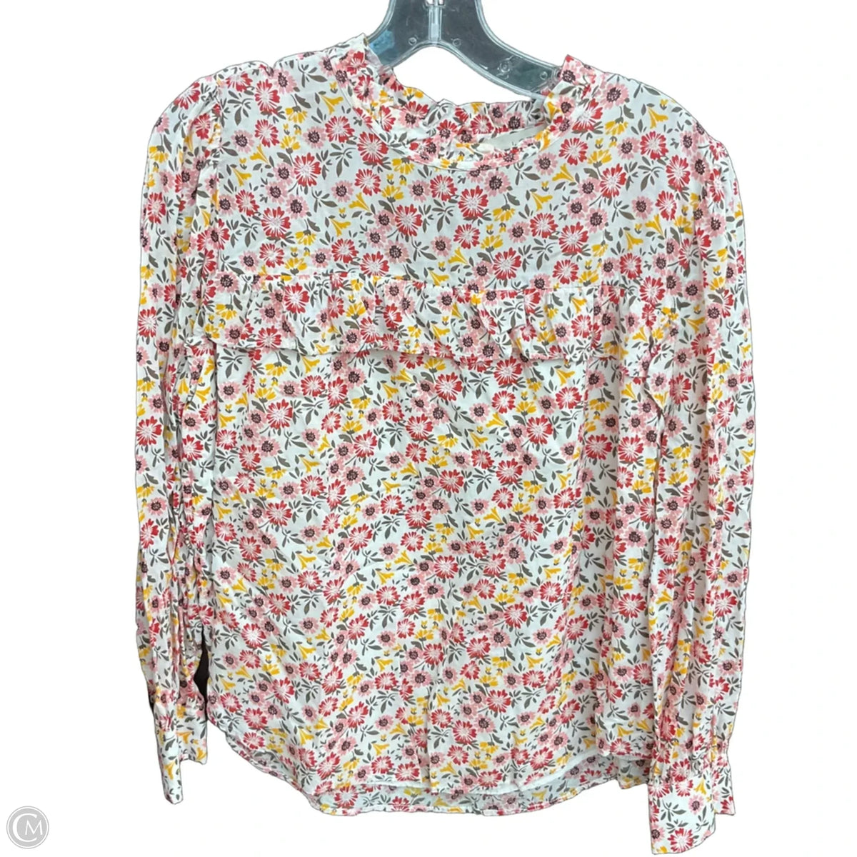 Top Long Sleeve By Loft In Floral Print, Size: L