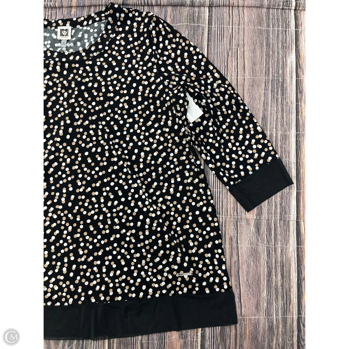 Top Long Sleeve By Anne Klein In Black, Size: 1x