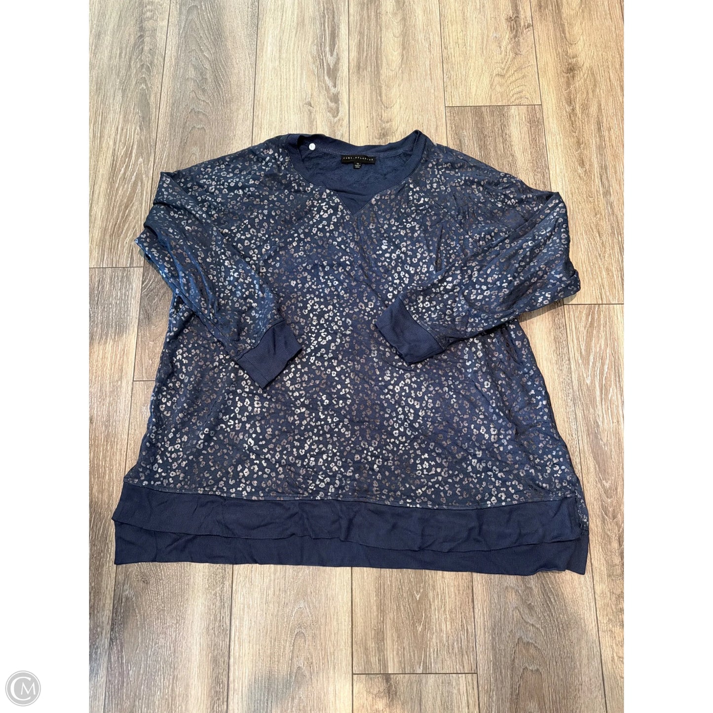Top Long Sleeve By Jane And Delancey In Blue, Size: 1x