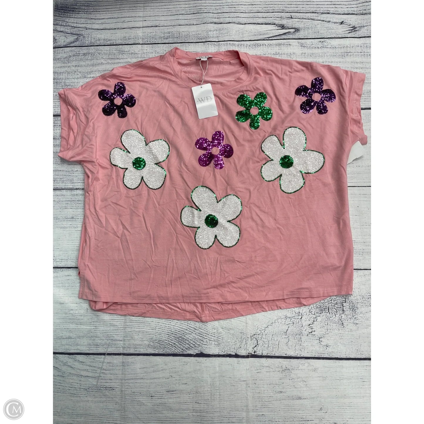 Top Short Sleeve By Clothes Mentor In Pink, Size: L