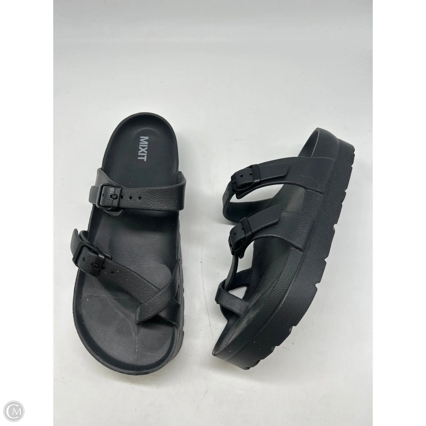 Sandals Flats By Mix It In Black, Size: 8