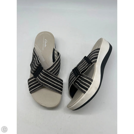 Sandals Sport By Clarks In Black & Cream, Size: 7.5