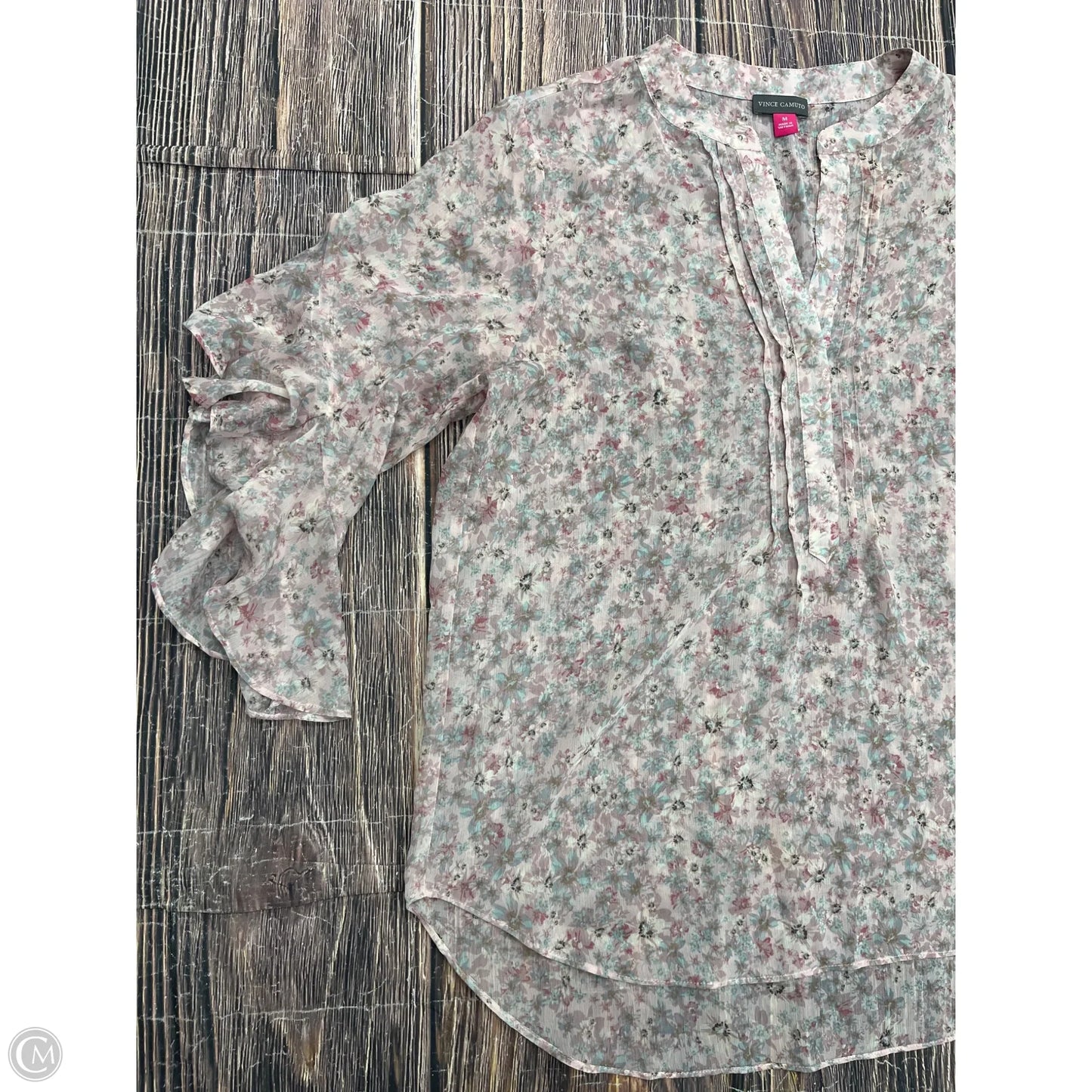Top Short Sleeve By Vince Camuto In Floral Print, Size: M