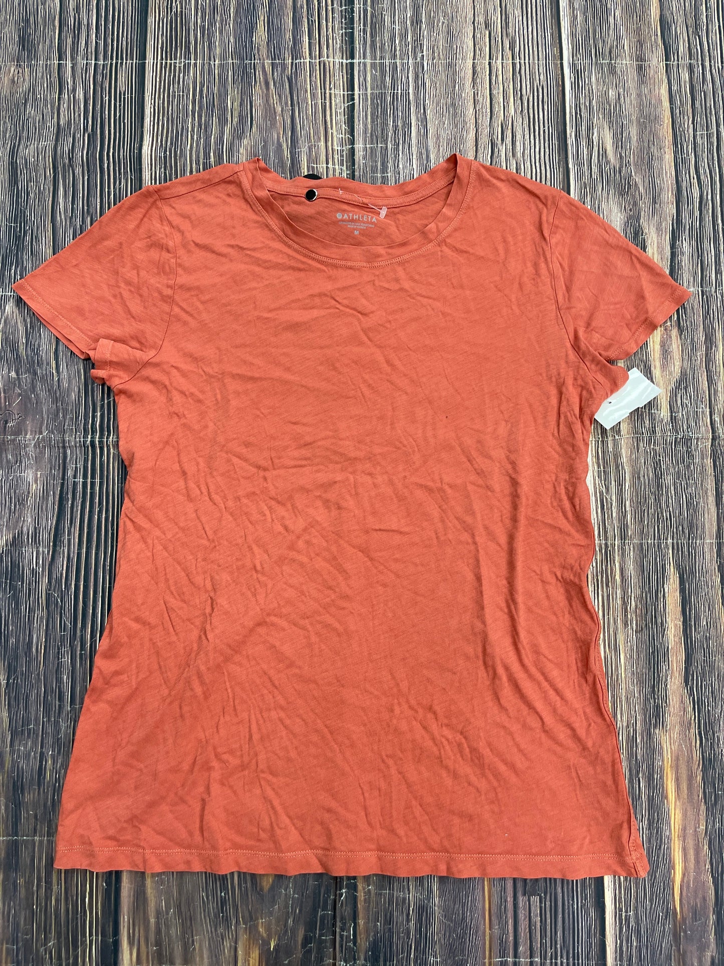 Orange Top Short Sleeve Basic Athleta, Size M