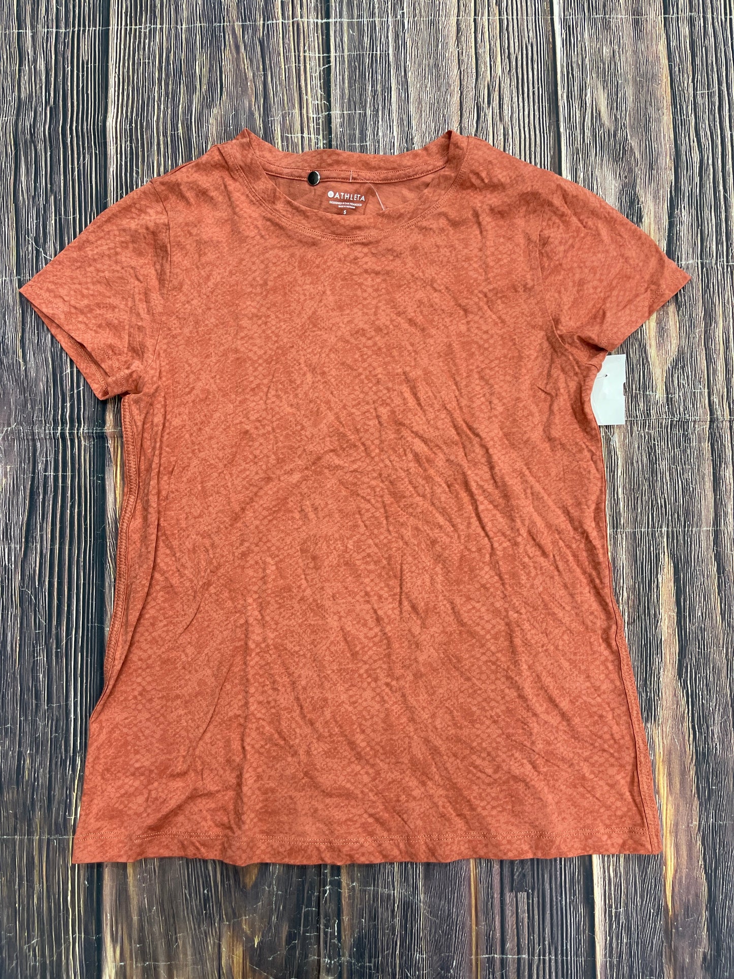 Orange Top Short Sleeve Basic Athleta, Size S