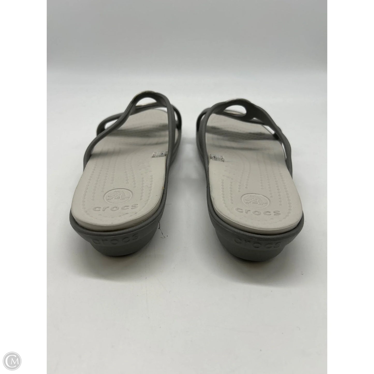 Sandals Flats By Crocs In Grey, Size: 8