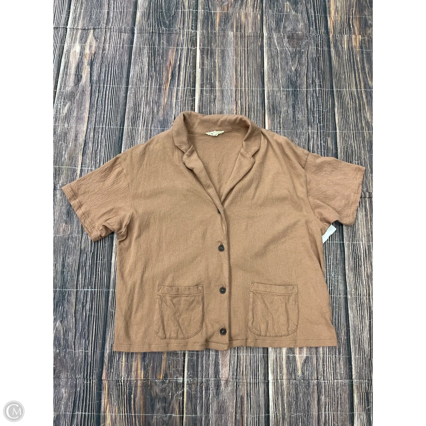 Top Short Sleeve By Madewell In Tan, Size: M