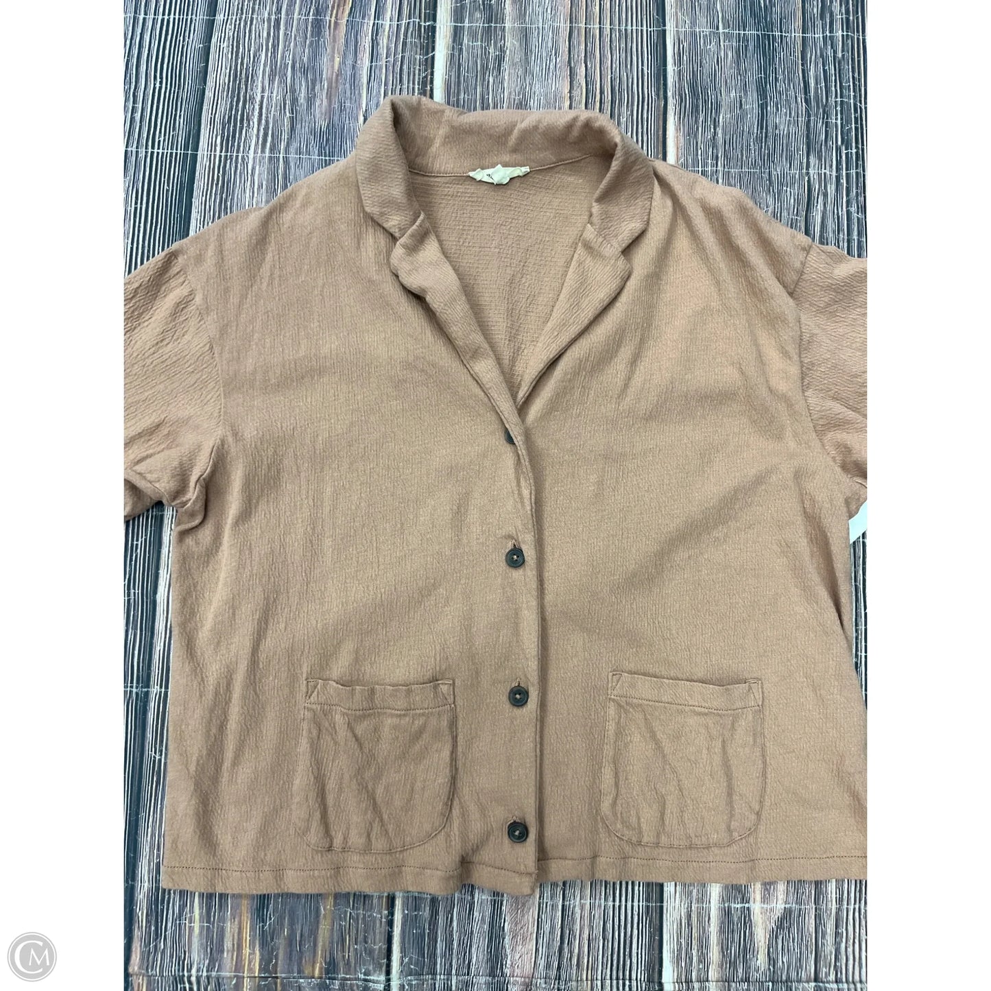 Top Short Sleeve By Madewell In Tan, Size: M