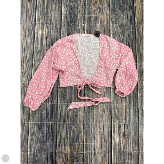 Top Long Sleeve By Anthropologie In Pink, Size: L