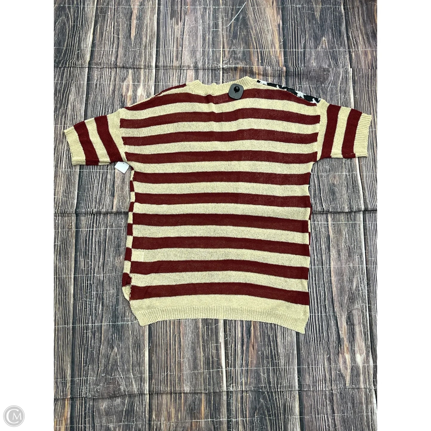 Top Short Sleeve By Bibi In Striped Pattern, Size: S