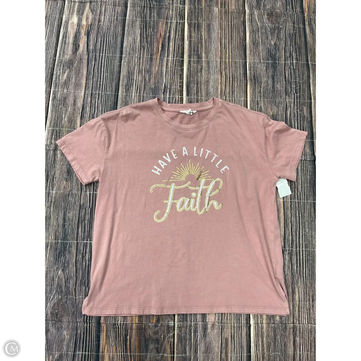 Top Short Sleeve Basic By Maurices In Pink, Size: M