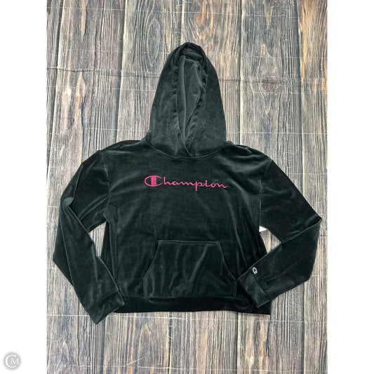 Sweatshirt Hoodie By Champion In Black, Size: L