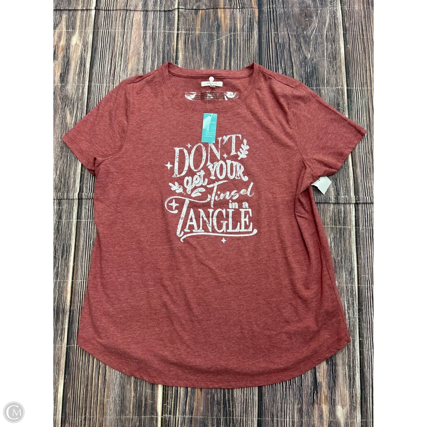 Top Short Sleeve By Maurices In Red, Size: L