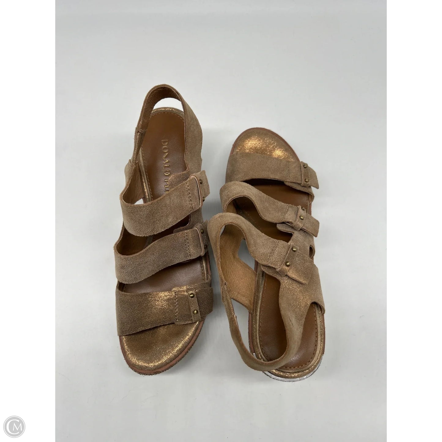Sandals Heels Wedge By Donald Pliner In Gold, Size: 8