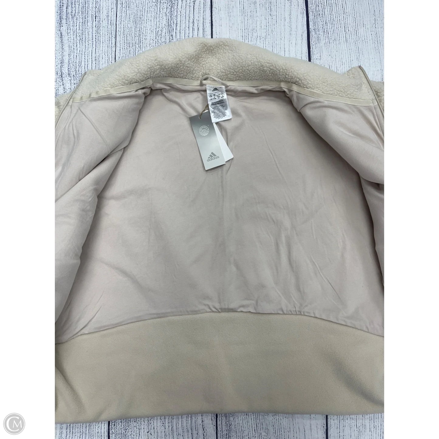 Jacket Fleece By Adidas In Ivory, Size: 3x