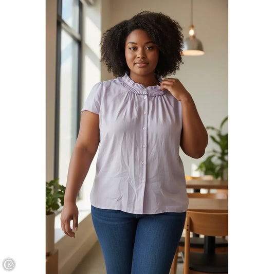 Top Short Sleeve By Talbots In Purple, Size: 1x