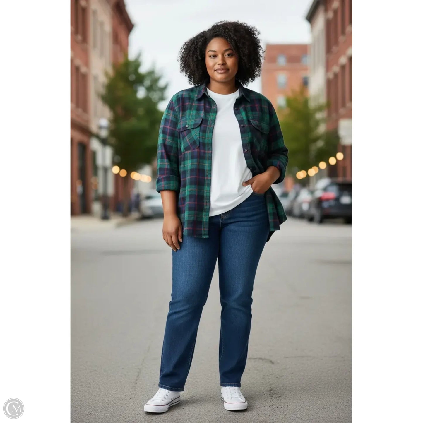 Top Long Sleeve By Old Navy In Plaid Pattern, Size: Xl