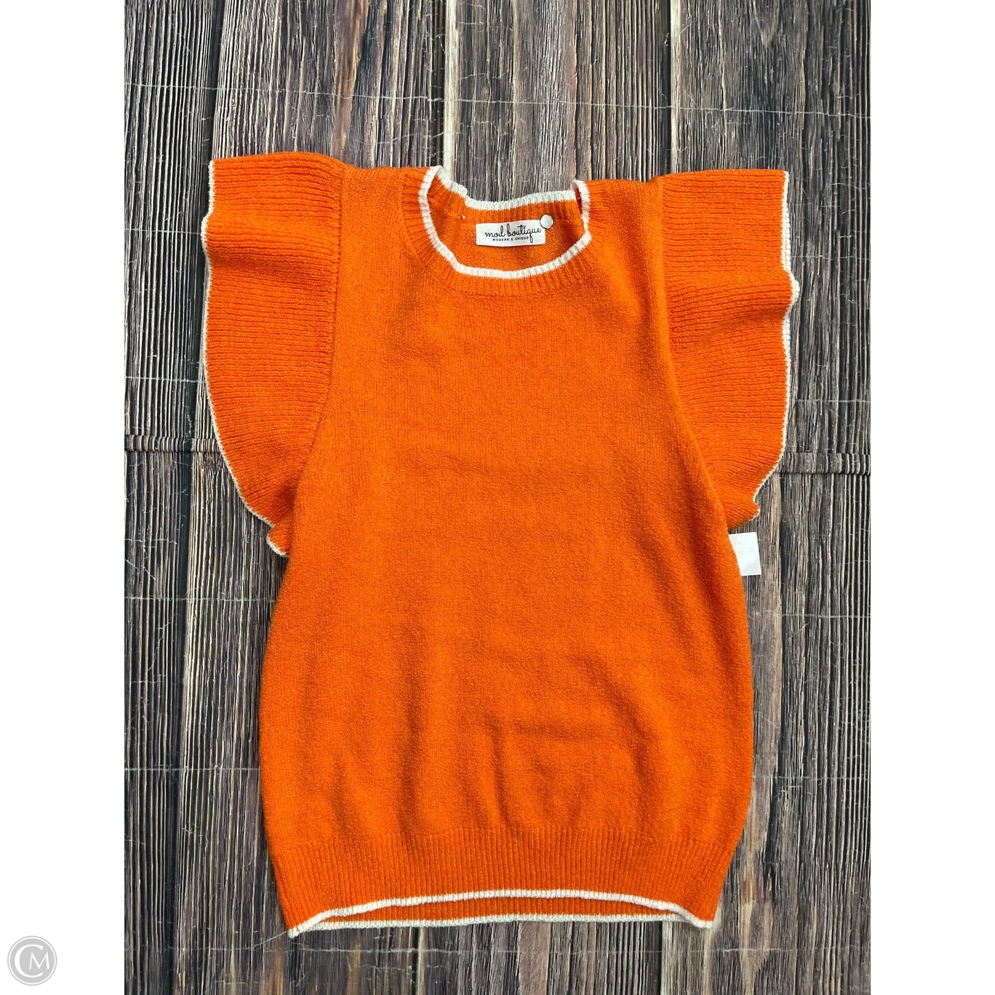 Sweater Short Sleeve By Clothes Mentor In Orange, Size: M