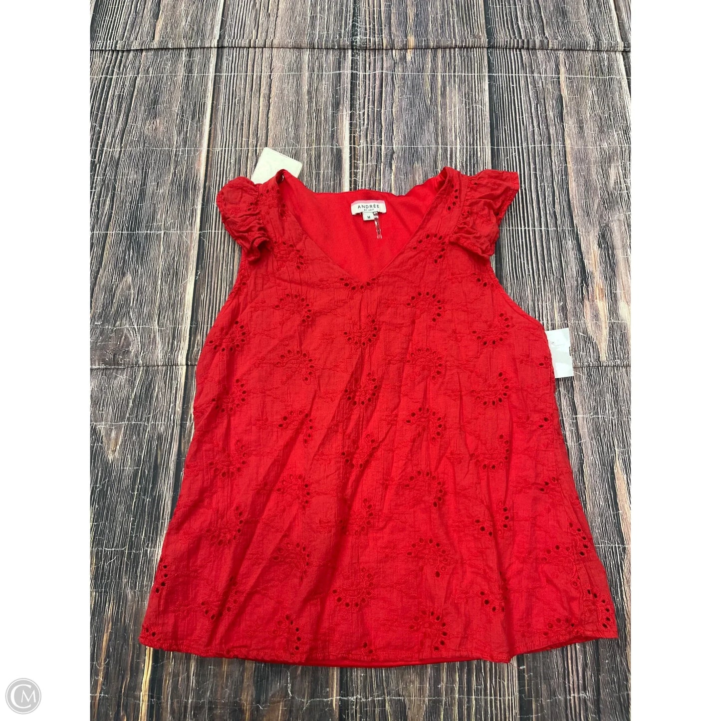 Top Sleeveless By Andree By Unit In Red, Size: M