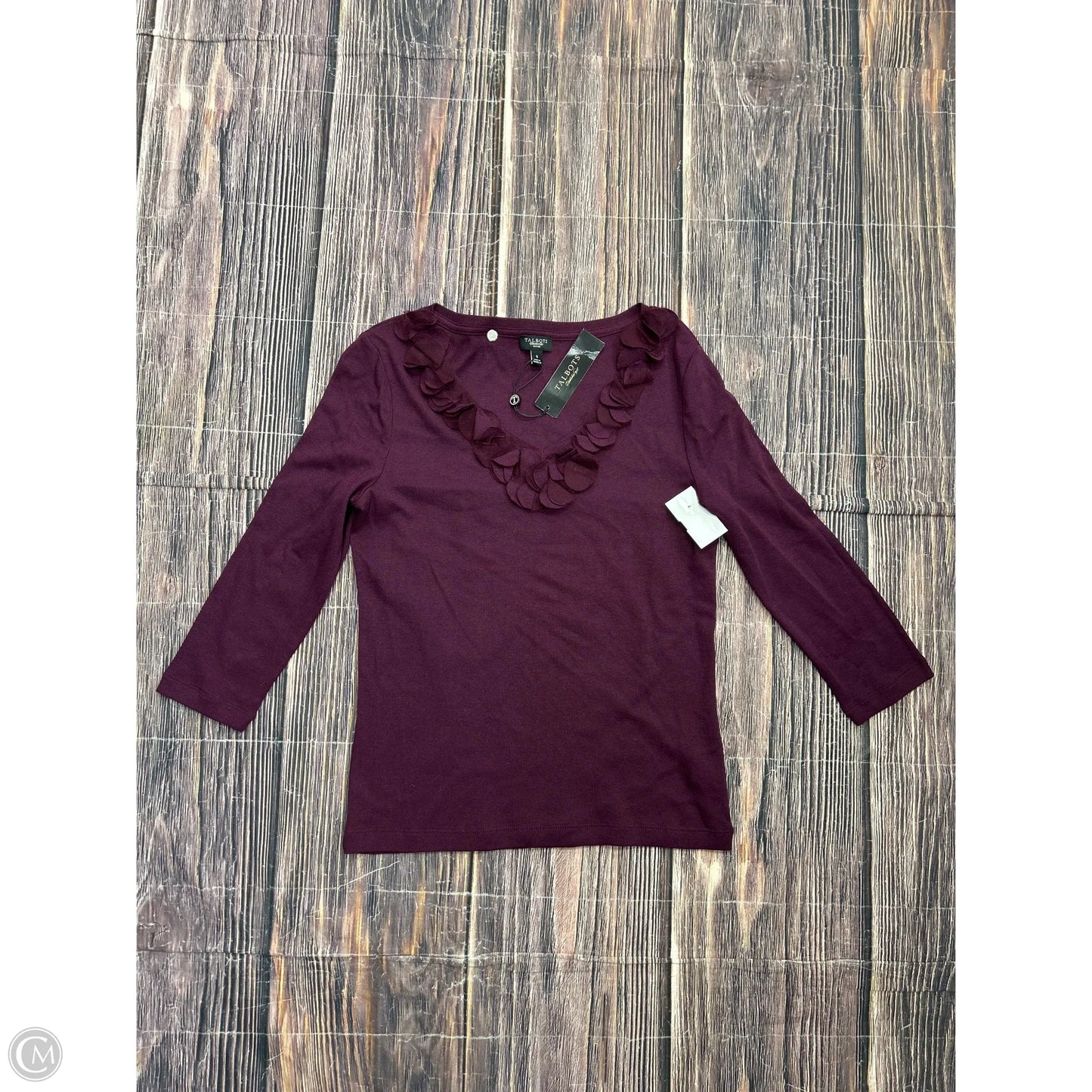 Top Long Sleeve By Talbots In Purple, Size: S Petite