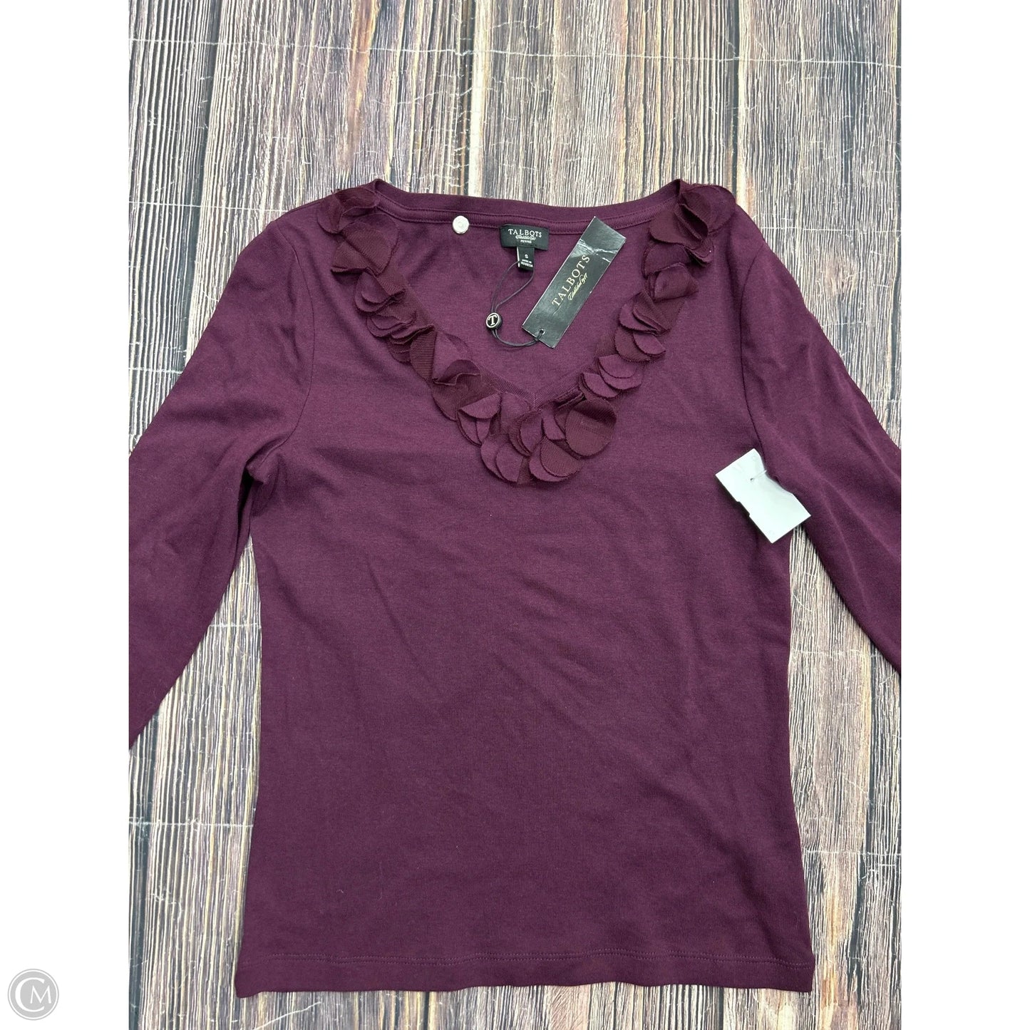 Top Long Sleeve By Talbots In Purple, Size: S Petite