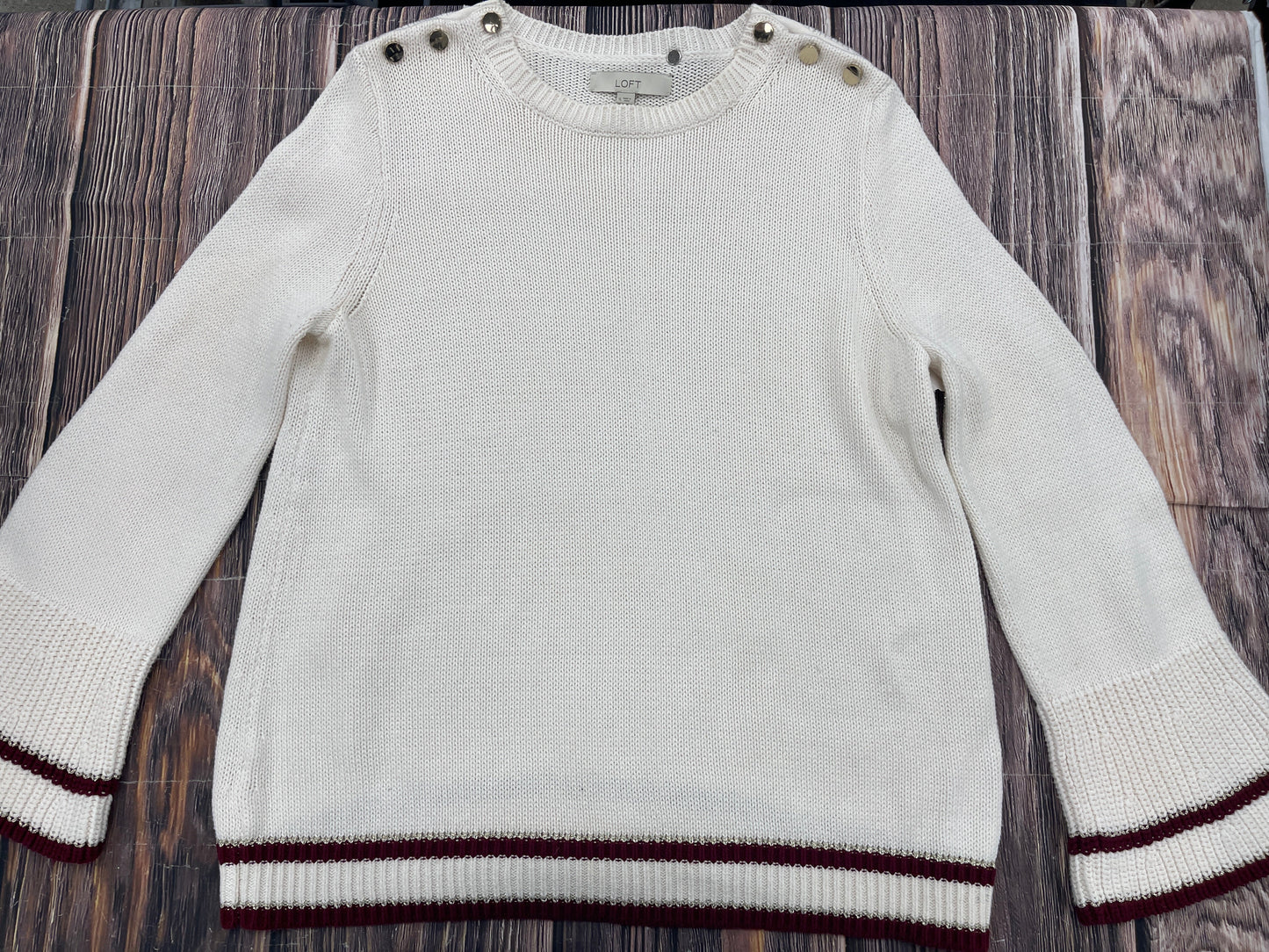 Sweater By Loft In White, Size: Xl