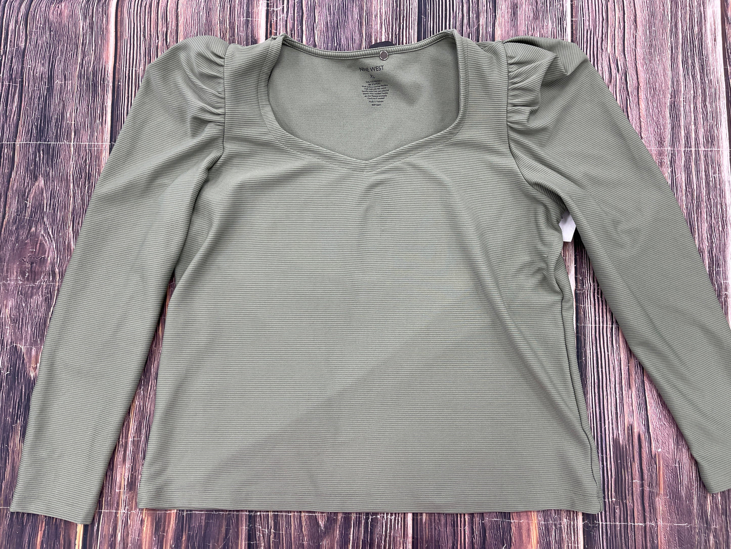 Green Top Long Sleeve Nine West, Size Xl