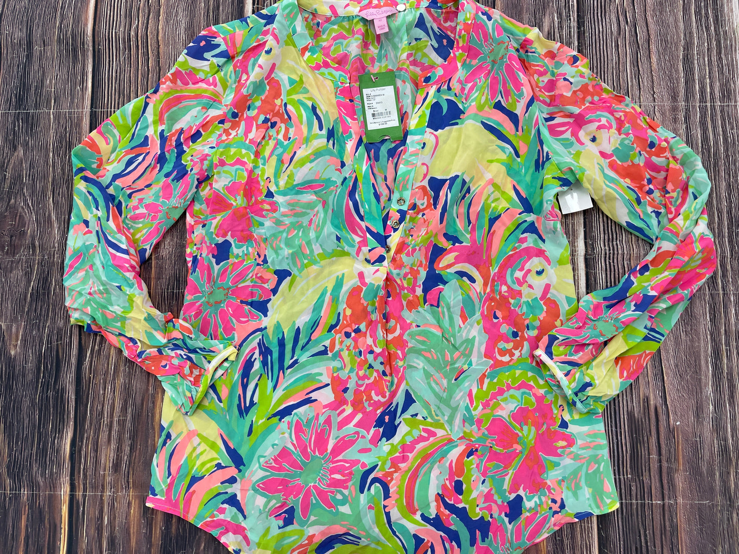 Green Top Long Sleeve Lilly Pulitzer, Size M
