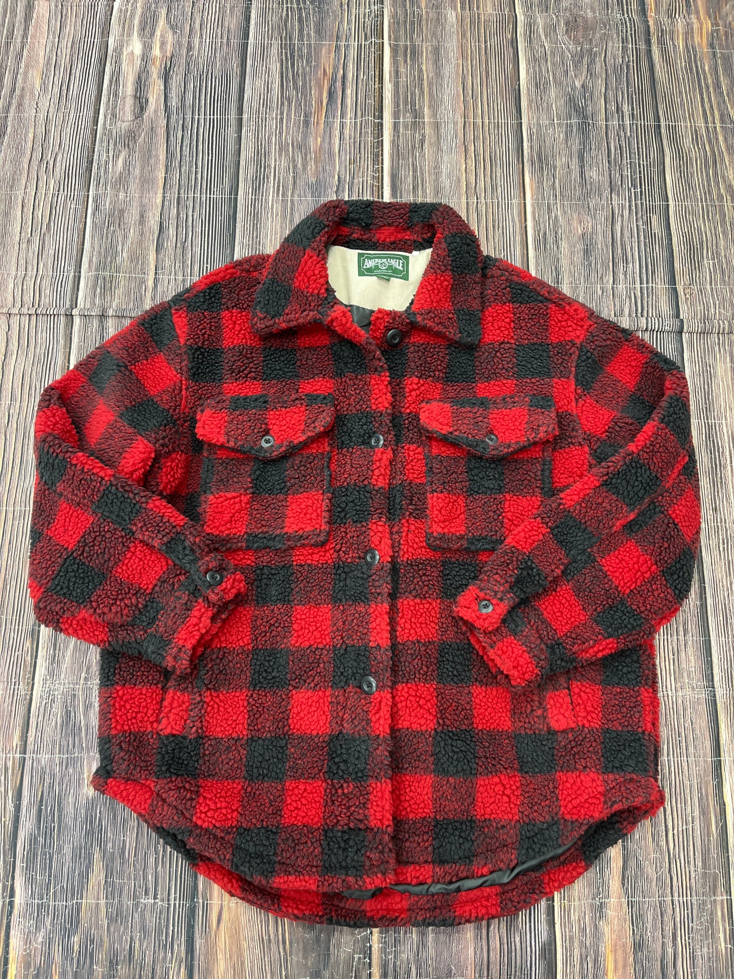 Jacket Fleece By American Eagle In Red, Size: L