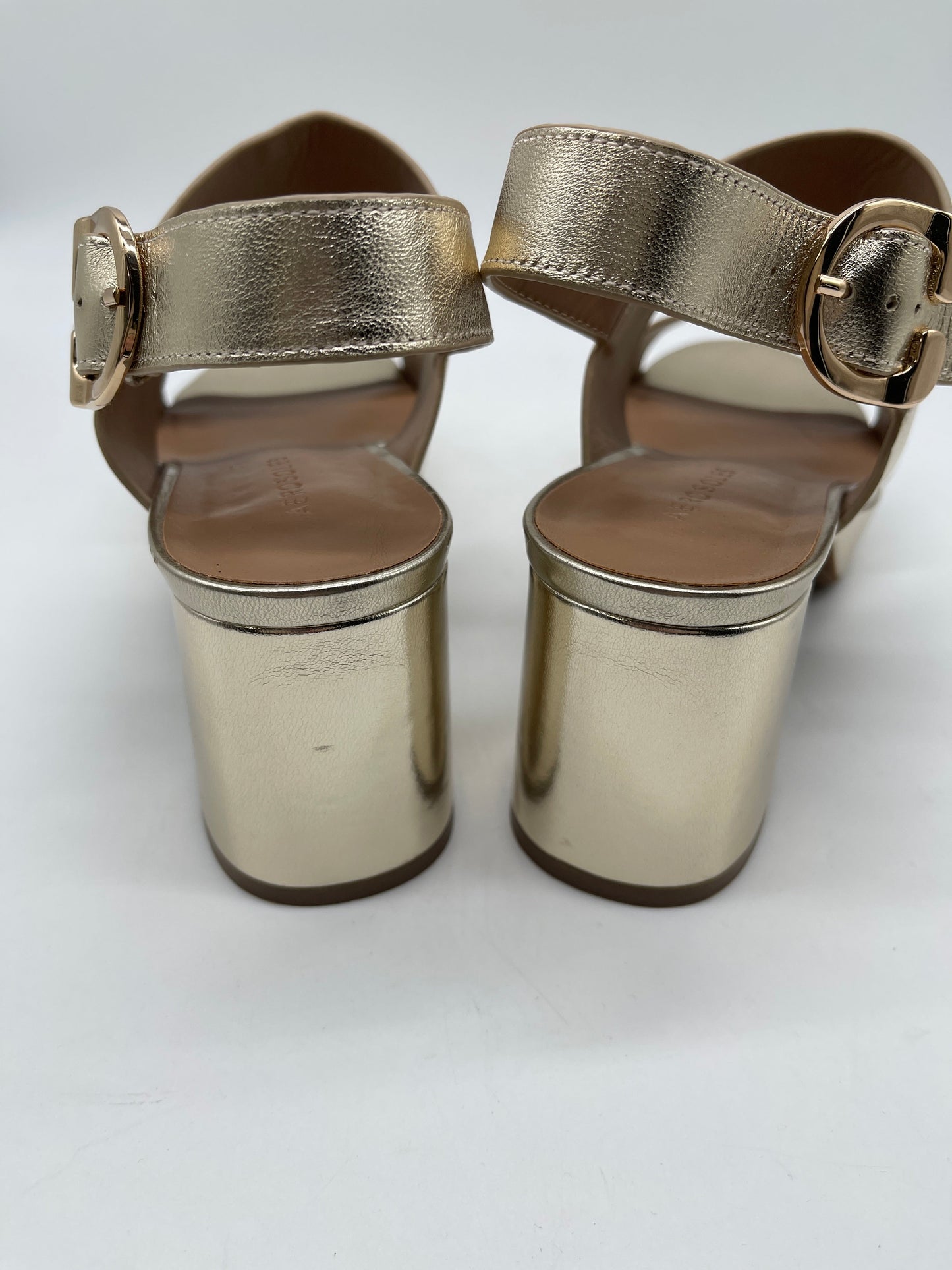 Sandals Heels Block By Aerosoles In Gold, Size: 9