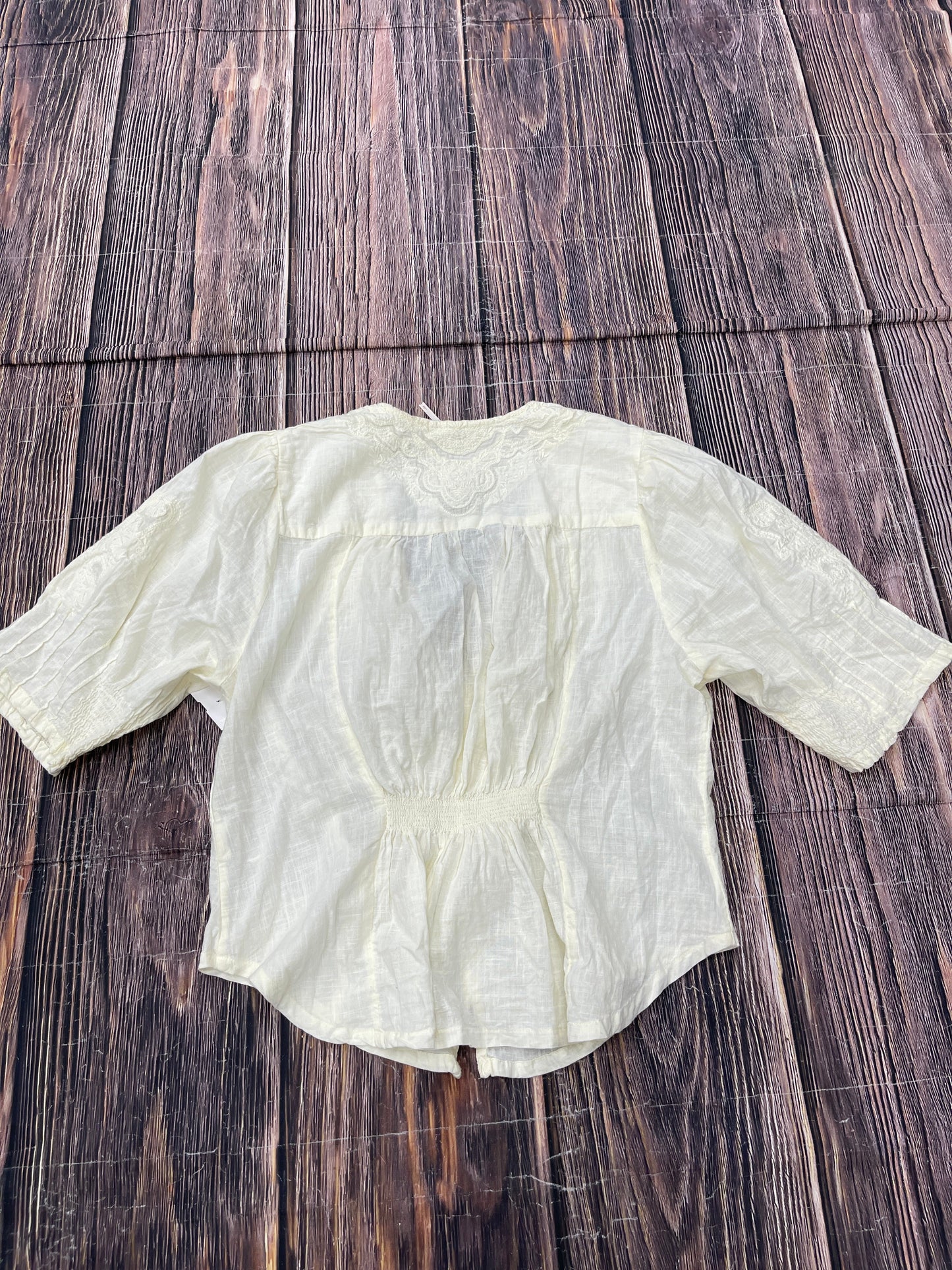 Top Short Sleeve By Free People In Yellow, Size: L