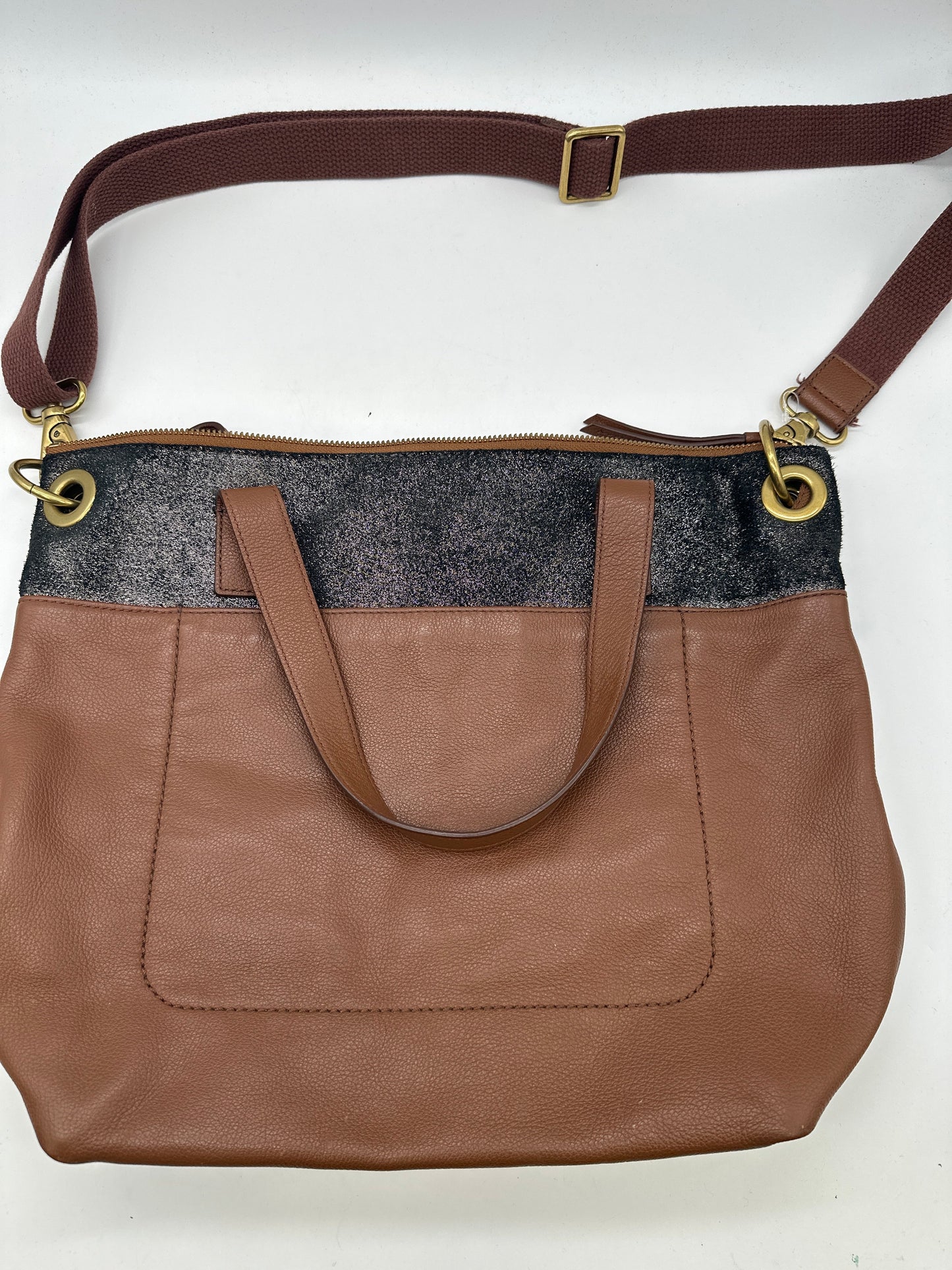 Crossbody Leather By Fossil, Size: Large