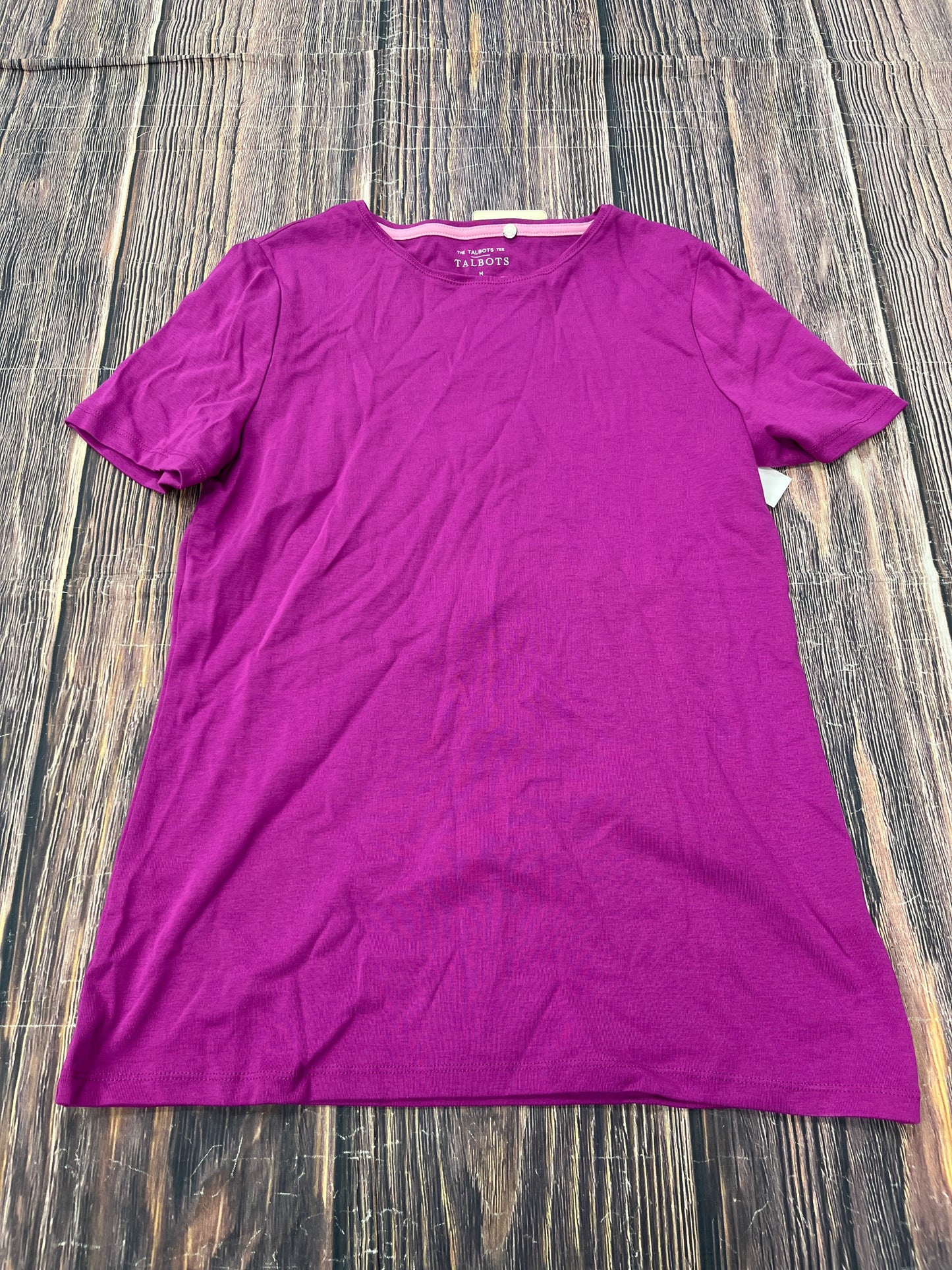 Top Short Sleeve Basic By Talbots In Purple, Size: M