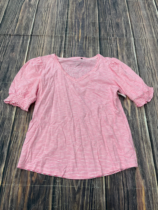 Top Short Sleeve Basic By Talbots In Pink, Size: M