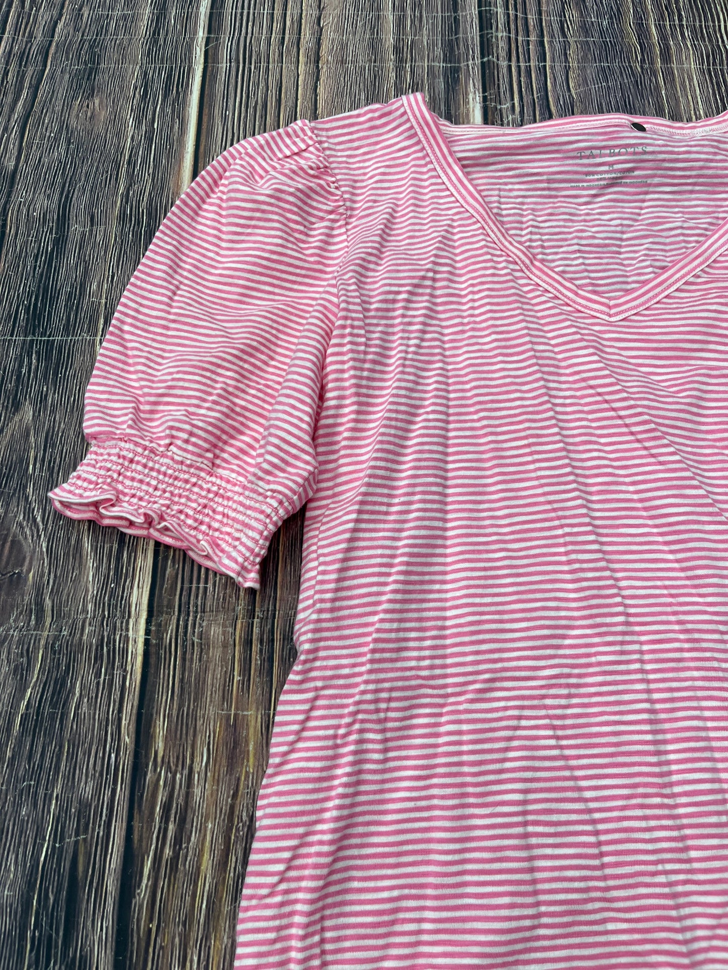 Top Short Sleeve Basic By Talbots In Pink, Size: M